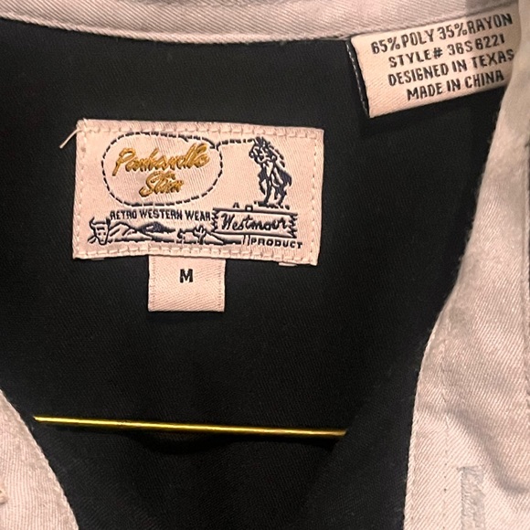 Panhandle Slim - Men’s Medium - Pearl Snap Western Wear Shirt - Black & White - - Picture 4 of 16